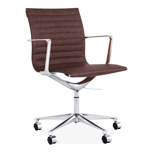 Designer Epsom Ribbed Office Executive Chair Brown