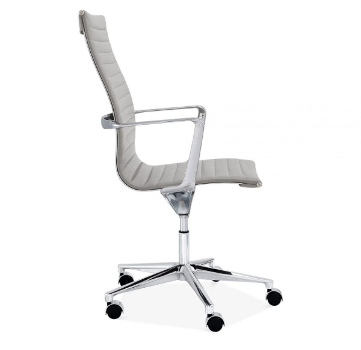 Classic Designer Epsom Ribbed  Office Executive Chair High Back Grey