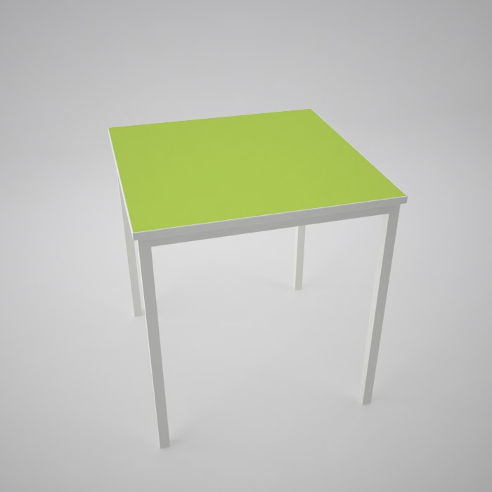 Contemporary colour top  table Apple Green with polished MDF edge or white edge