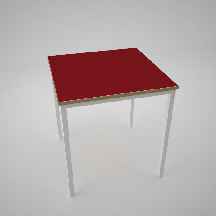 Contemporary colour top table Burgundy with polished MDF edge or white edge