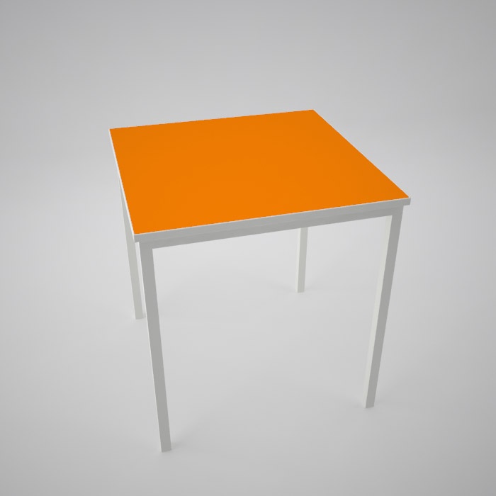 Contemporary colour top table Orange with polished MDF edge or white edge