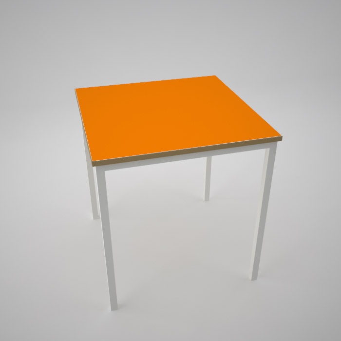 Contemporary colour top table Orange with polished MDF edge or white edge