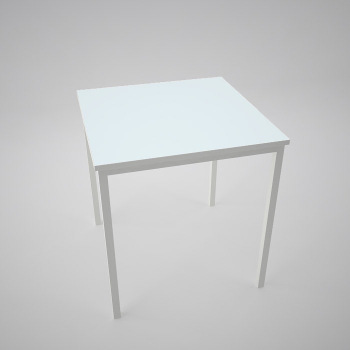 Contemporary colour top table Sky Blue with polished MDF edge or white edge
