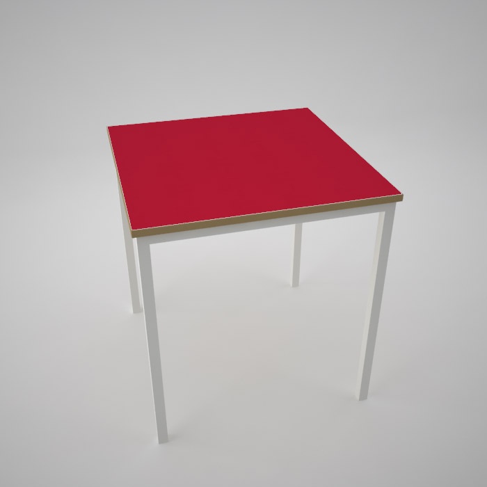 Contemporary colour top table Chilli Red  with polished MDF edge or white edge 