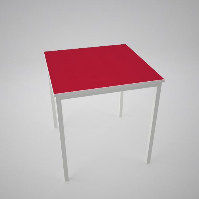 Contemporary colour top table Chilli Red  with polished MDF edge or white edge 