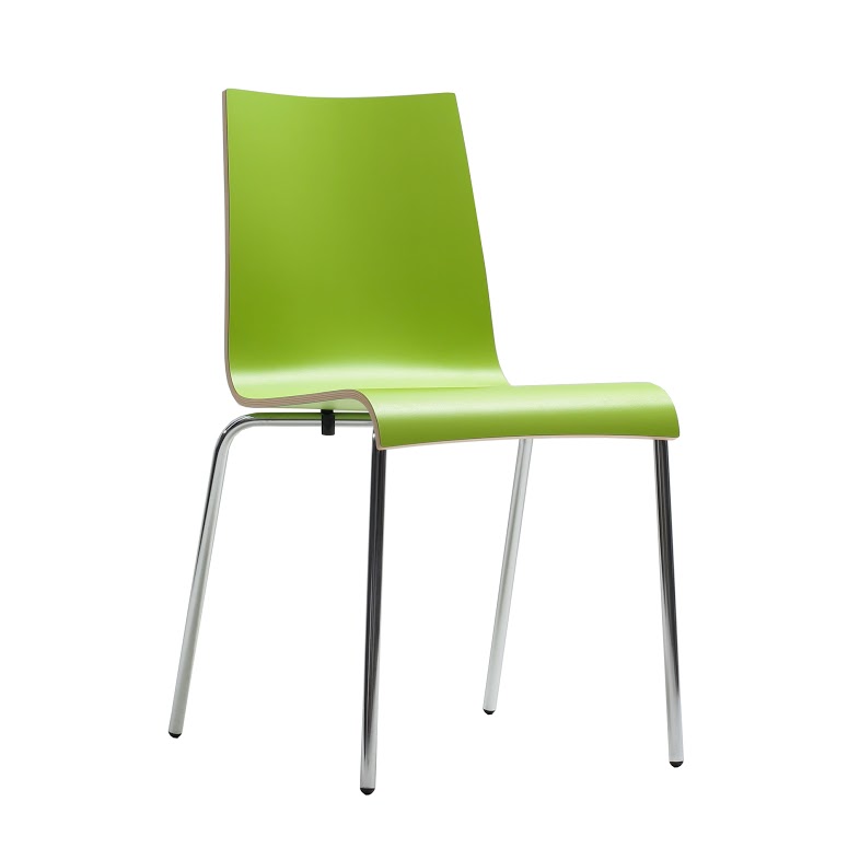 Desi Design Chair curved laminated with wood veneered edge in various colours
