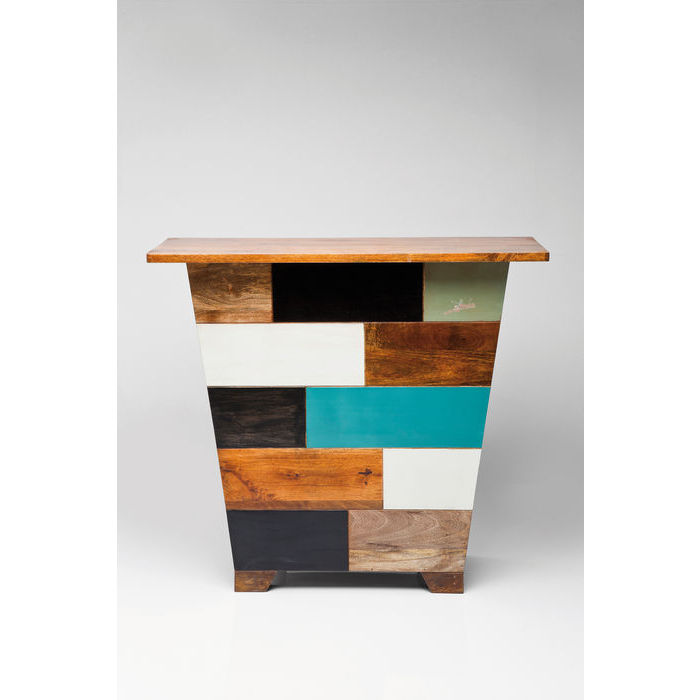 Designer Bar Cabinet Wood Turquoise White Black  11060h X 450d X 1150 w with 6 compartments and foot rest