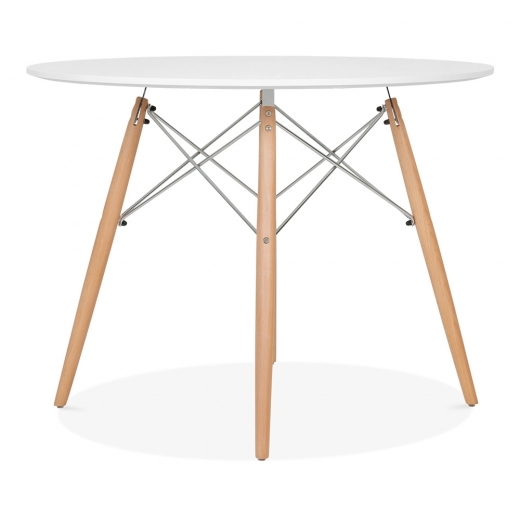 Designer Epsom Grey round table beech splayed legs 700 dia