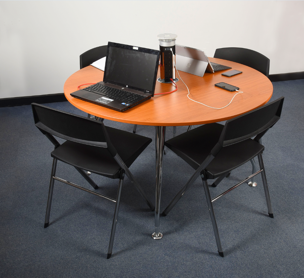 Designer Executive Conference Table Chrome Splayed Legs and Various Finish Tops 