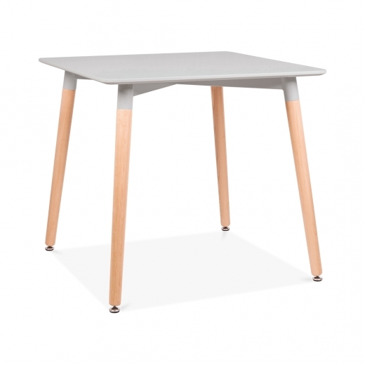 Designer Grey square table beech legs 800 x 800