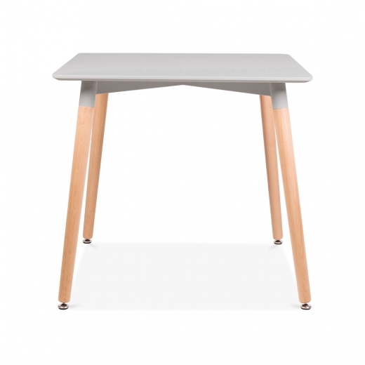 Designer Grey square table beech legs 800 x 800