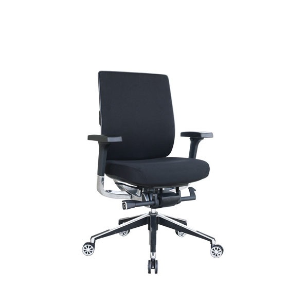 Designer High back Executive armchair with chrome base in black or blue with 65 mm designer castors