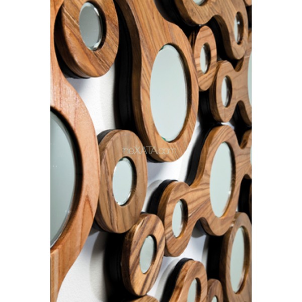 Designer Mirror  1200x1030 mm wooden veneer circles 