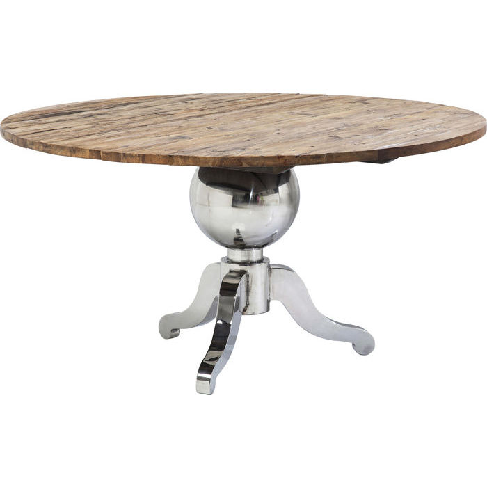 Designer Rustic Wood and Stainkess Steel round Table 1500mm dia X 760mm high