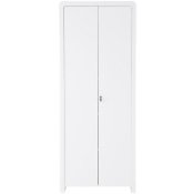Designer Gloss White lacquer Two door cupboard 2000hx800wx400d with curved panels 5 shelf levels