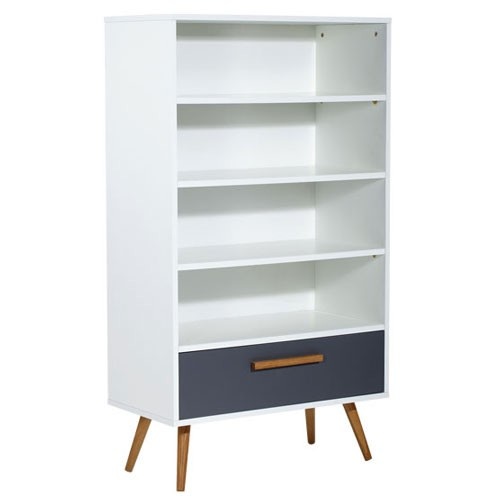 Designer bookcase with large drawer 1400h x 800w x 400d