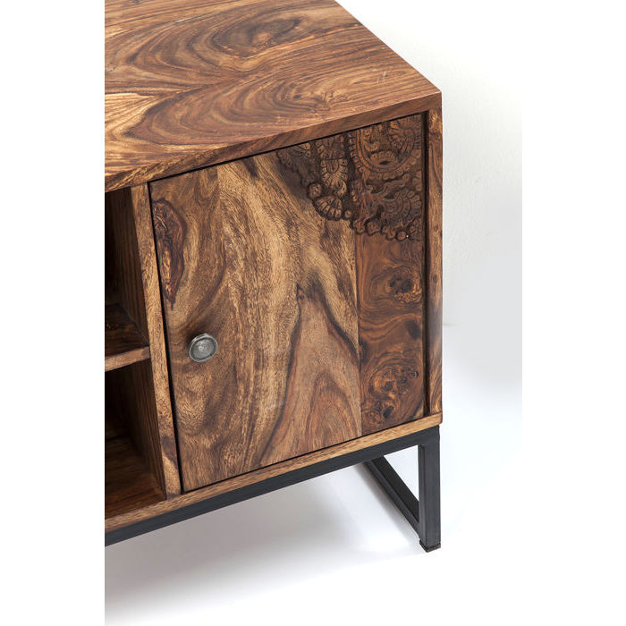 Designer cabinet 3 drawer dresser or TV console 2 doors one of a kind 1400x600x400d Wood and Cowskin 