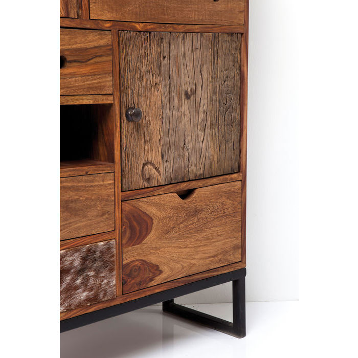 Designer cabinet 8 drawer dresser 3 doors 1380x1000x300 Wood and Cowskin 