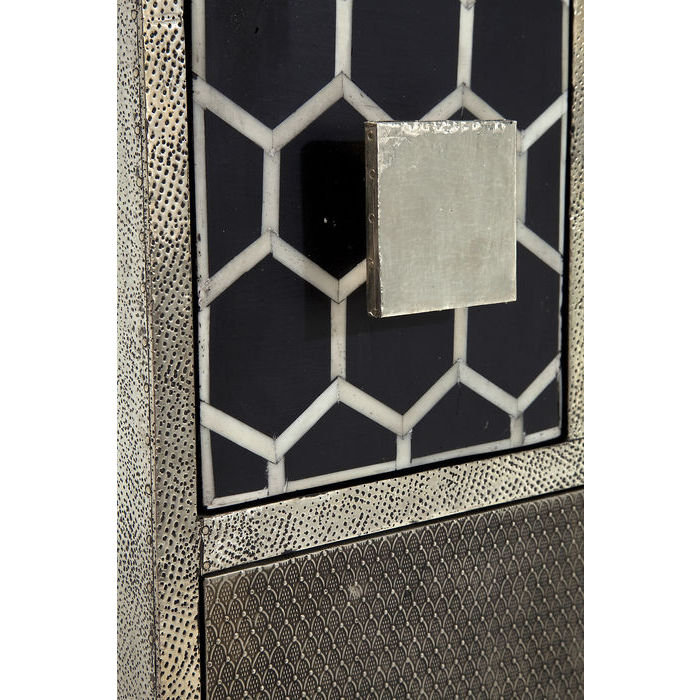 Designer cabinet with 12 drawers glass mosaic , camel bone , mango wood 1200hx600wx400d