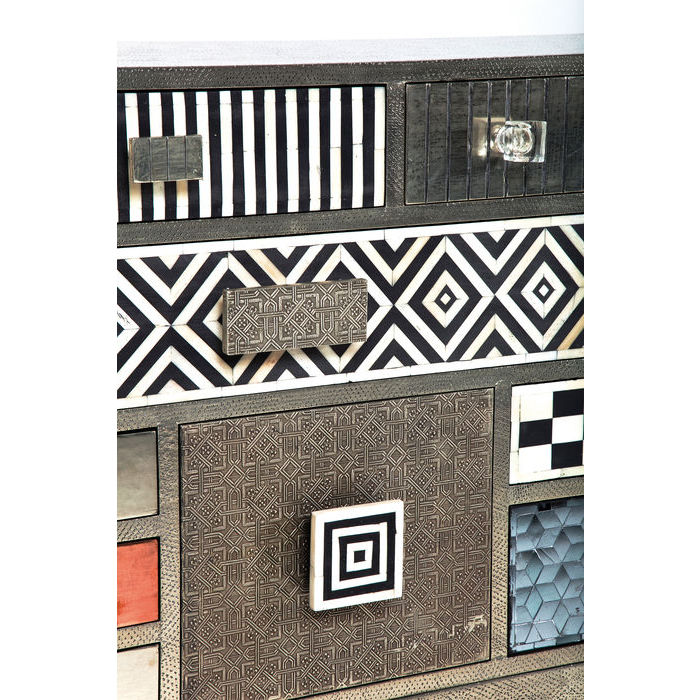 Designer cabinet with glass mosaic , camel bone , mango wood 1050hx1100wx400d