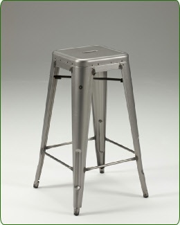 Designer metal stacking bistro chair , raw aluminium  