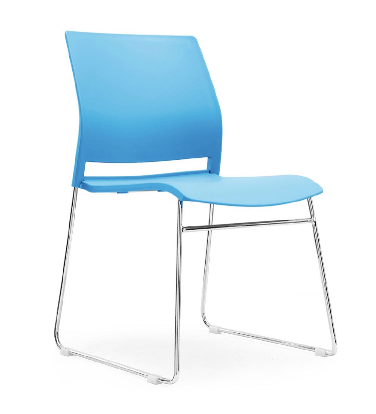 Designer stacking chair white , black or grey polypropylene   blue 