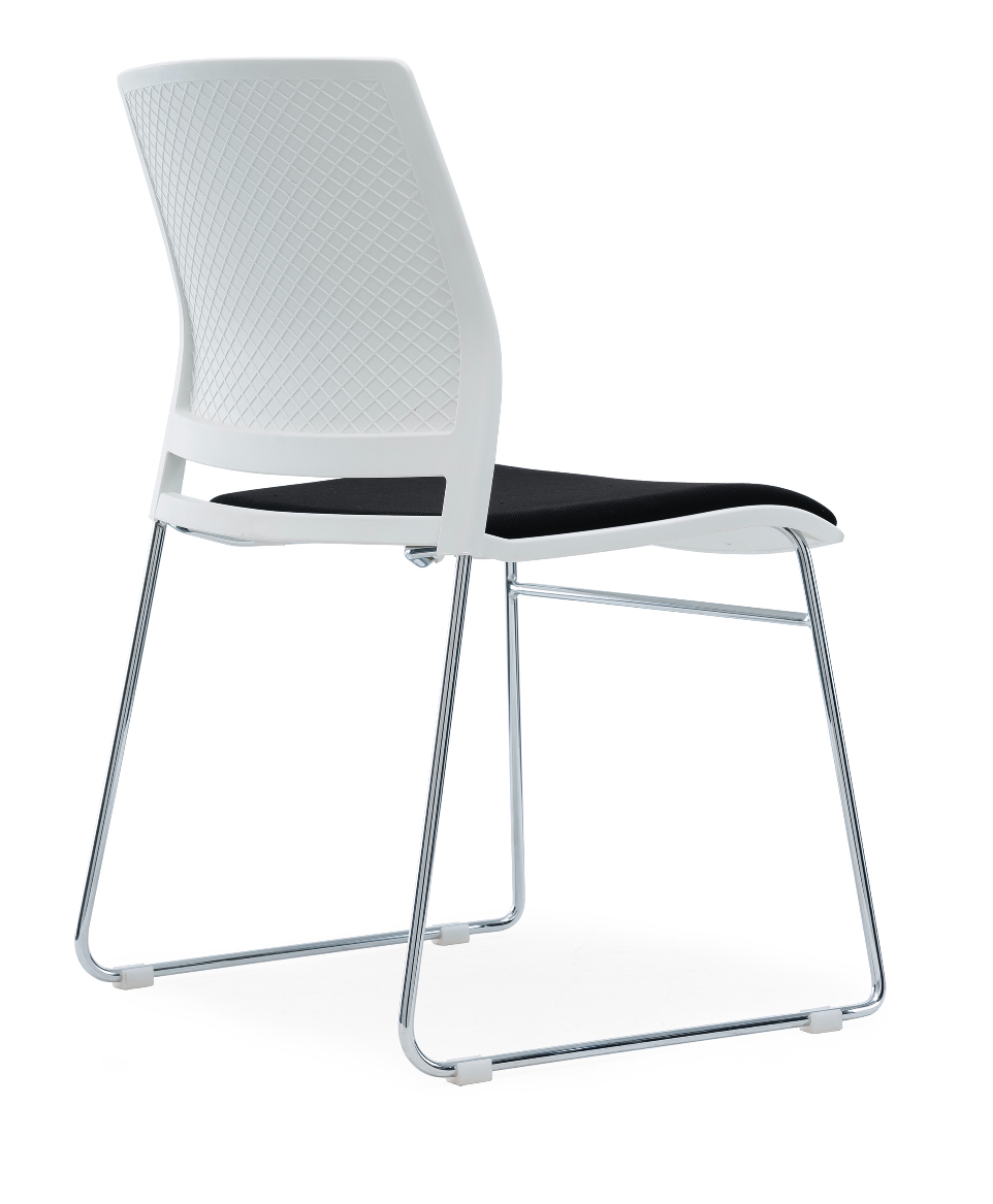 Designer stacking chair white or grey polypropylene with or without seat pad 