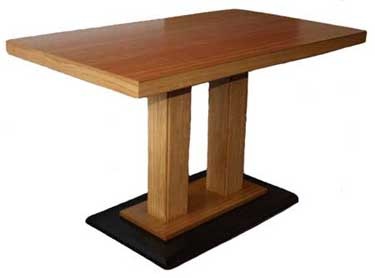 Double or single pedestal Oak poseur table range various sizes light or dark oak