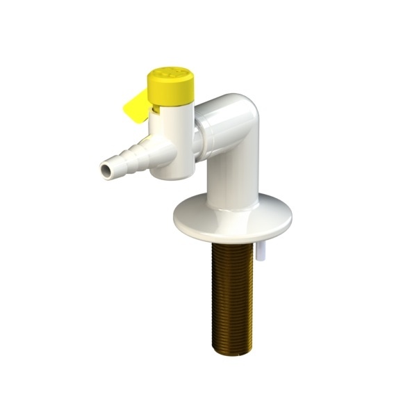 Drop lever gas tap one way single with non return valve and restrictor