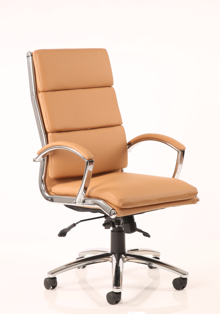 Designer Epsom Classic High Back Chair Tan