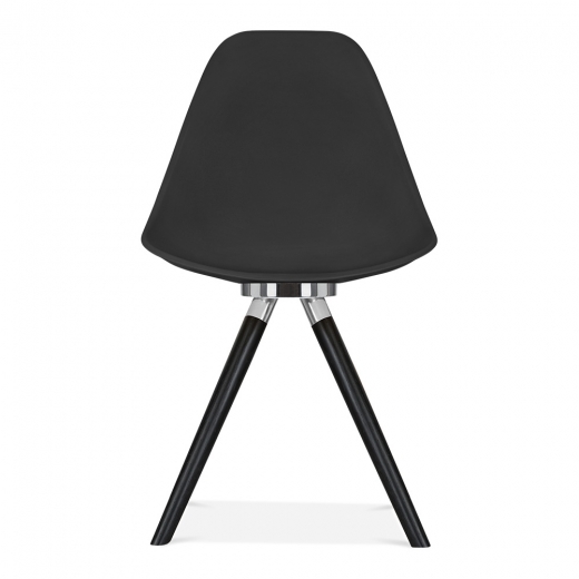Designer Epsom leg designer chair Black shell silver bracket black legs