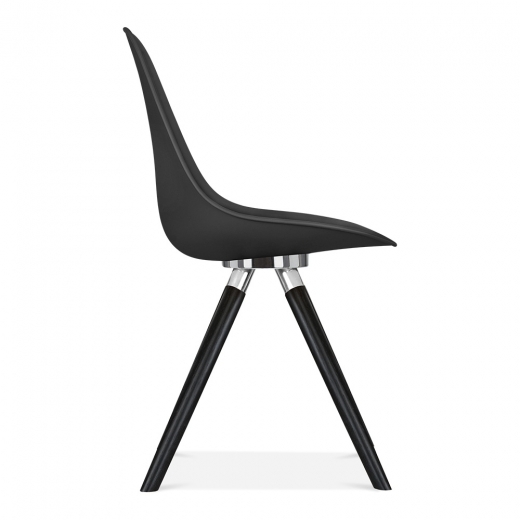 Designer Epsom leg designer chair Black shell silver bracket black legs