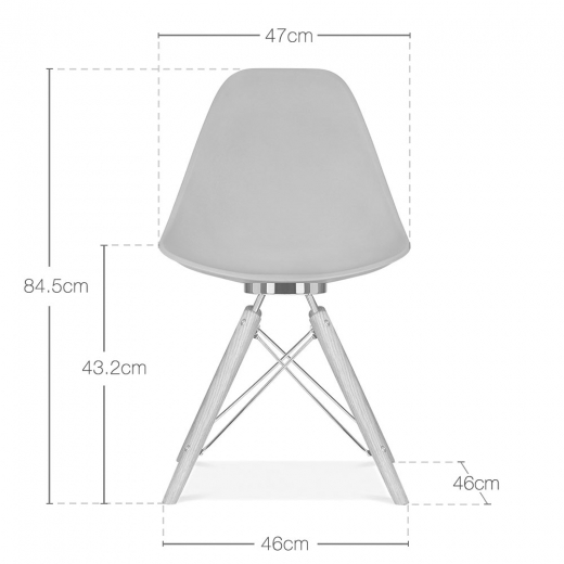 Designer Epsom leg designer chair Grey shell silver bracker