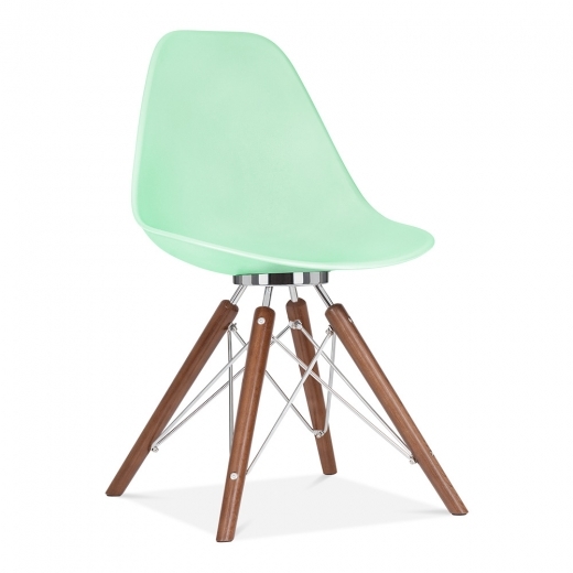Designer Epsom leg designer chair Pastel green silver bracket 