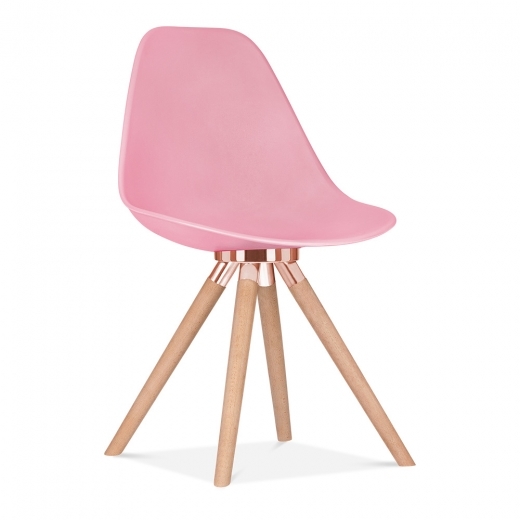 Designer Epsom  leg designer chair Pink shell copper bracket