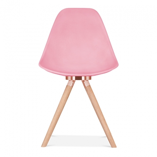 Designer Epsom  leg designer chair Pink shell copper bracket