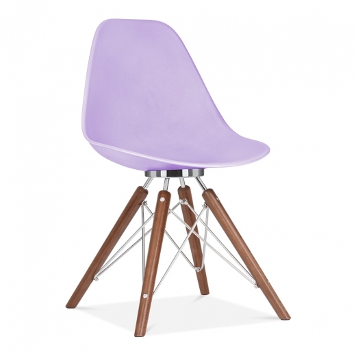 Designer Epsom  leg designer chair Violet shell silver bracket 