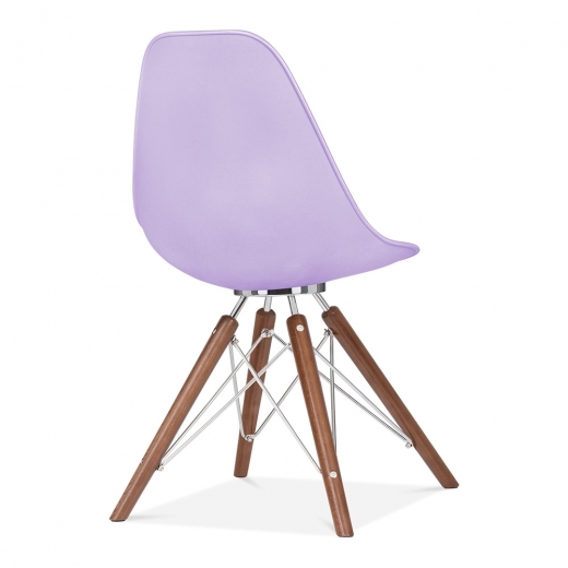 Designer Epsom  leg designer chair Violet shell silver bracket 