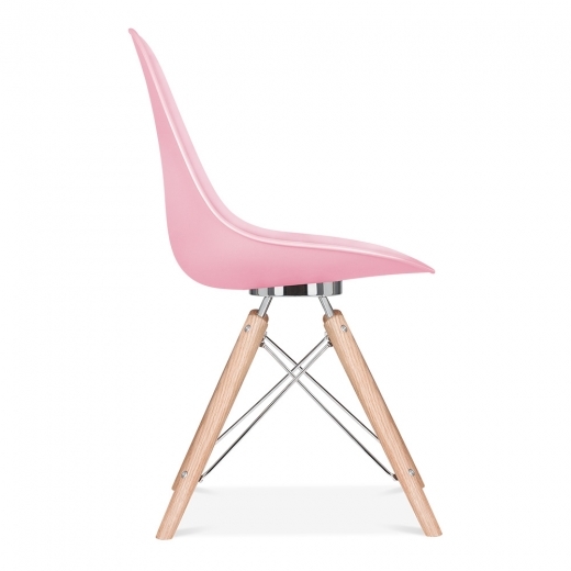 Designer Epsom leg designer chair pink shell silver bracket