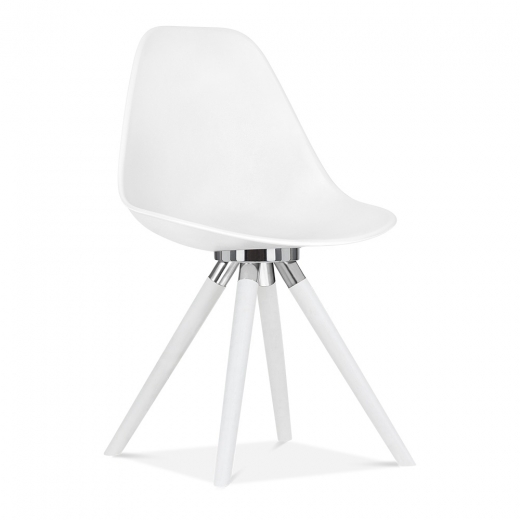 Designer Epsom  leg designer chair white shell silver bracket white legs
