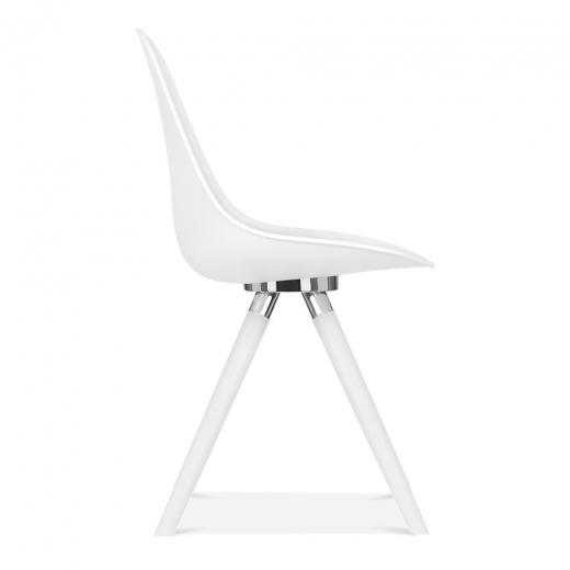 Designer Epsom  leg designer chair white shell silver bracket white legs