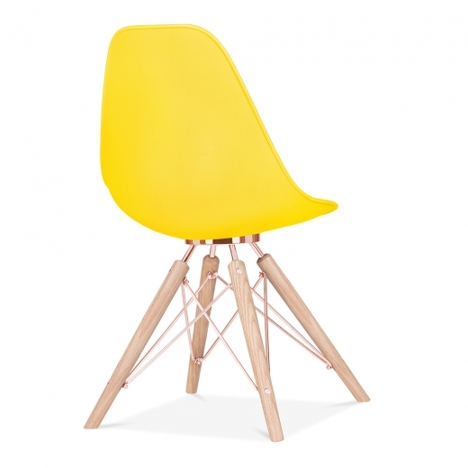 Designer Epsom  leg designer chair yellow shell copper bracket