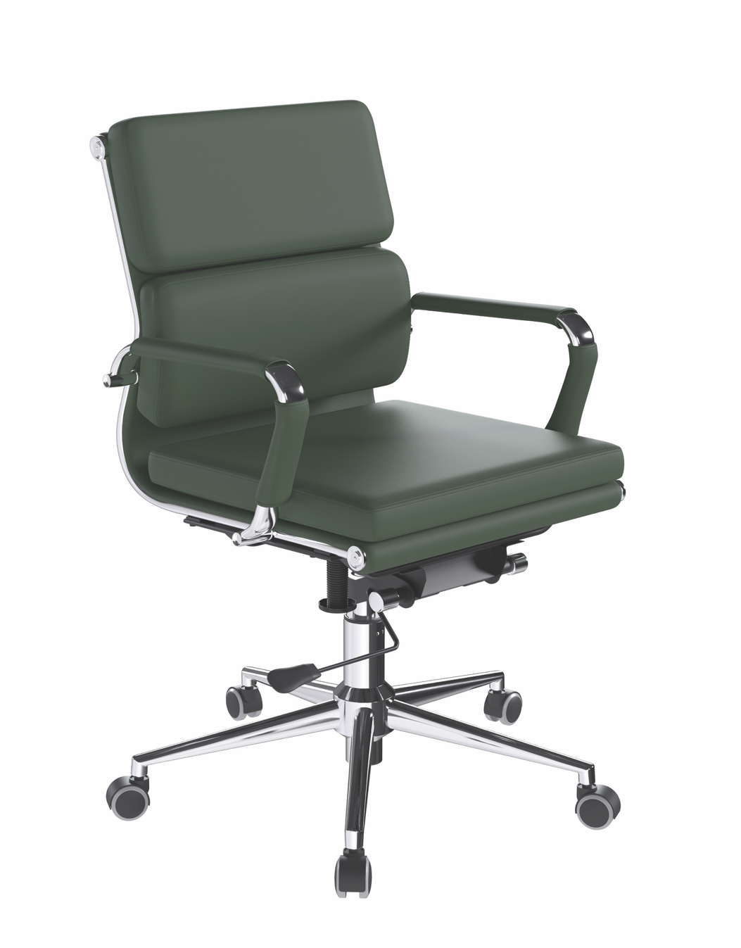 Designer Epsom bonded leather executive chair Softpad medium back green 