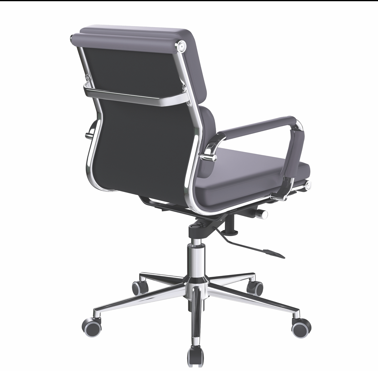 Designer Epsom bonded leather executive chair Softpad medium back grey