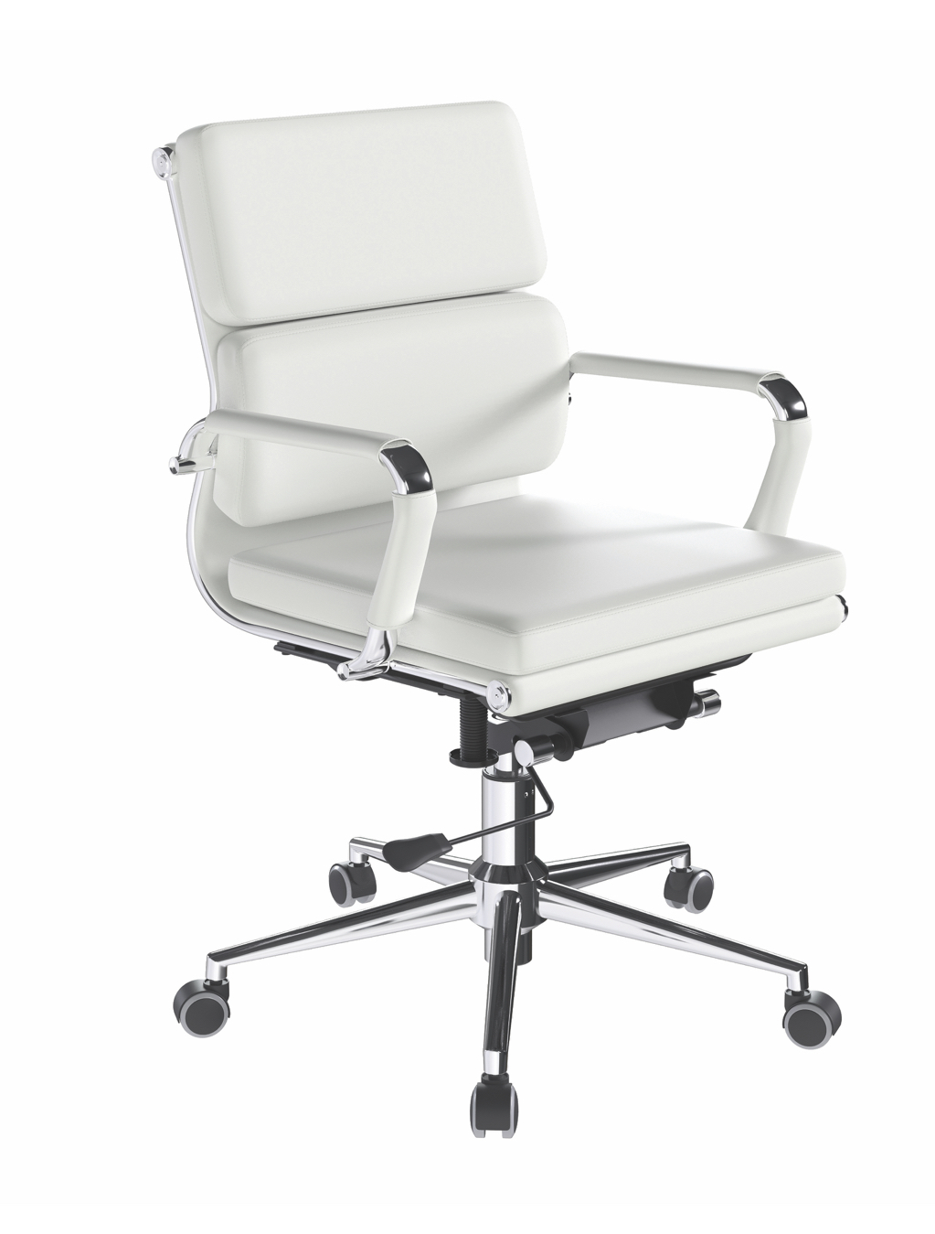 Designer Epsom bonded leather executive chair Softpad medium back white