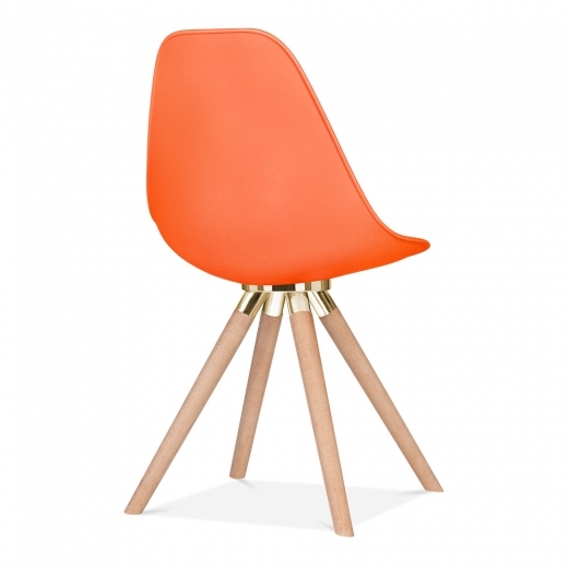 Designer Epsom leg designer chair orange shell gold bracket