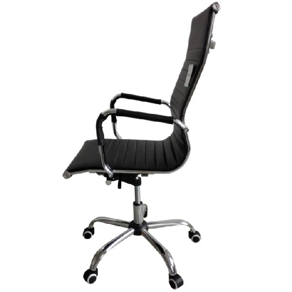 Designer Epsom luxury high back ribbed office chair Black