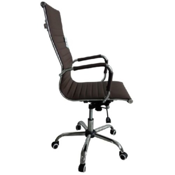 Designer Epsom luxury high back ribbed office chair Brown 