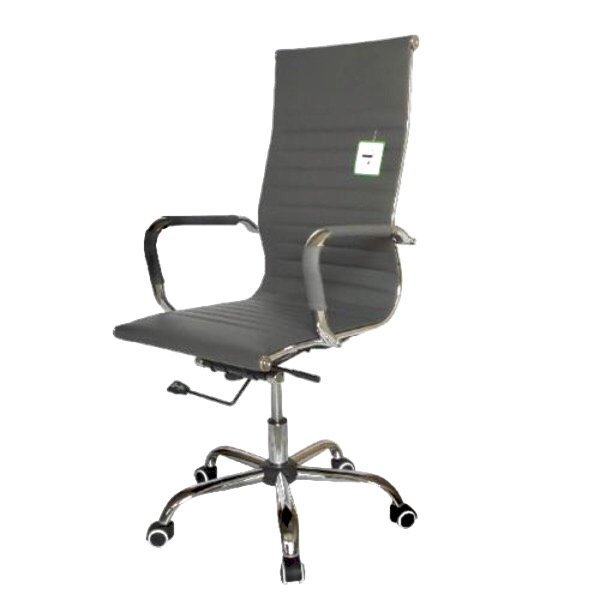Designer Epsom luxury high back ribbed office chair Grey