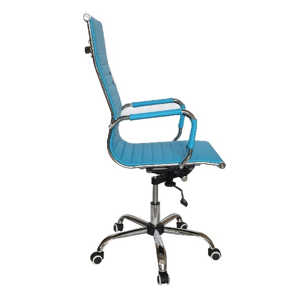 Designer Epsom luxury high back ribbed office chair Sky Blue